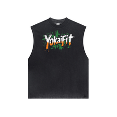 Washed Crew Neck Tank Top - CIV YOKAIFIT