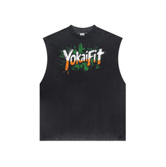 Washed Crew Neck Tank Top - CIV YOKAIFIT