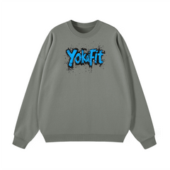 Lightweight Oversized Crewneck Sweatshirt - BLUE YOKAIFIT