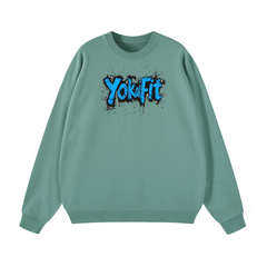 Lightweight Oversized Crewneck Sweatshirt - BLUE YOKAIFIT