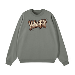 Lightweight Oversize Crewneck Sweatshirt - BROWN YOKAIFIT