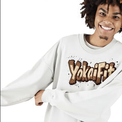Lightweight Oversize Crewneck Sweatshirt - BROWN YOKAIFIT