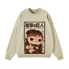 Lightweight Oversize Crewneck Sweatshirt - ATTACK TITAN