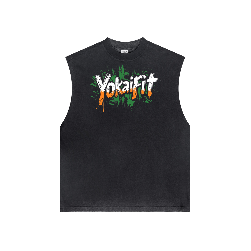 Washed Crew Neck Tank Top - CIV YOKAIFIT