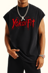 Washed Crew Neck Tank Top - RED YOKAIFIT