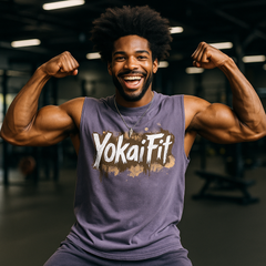 Washed Crew Neck Tank Top - BROWN YOKAIFIT